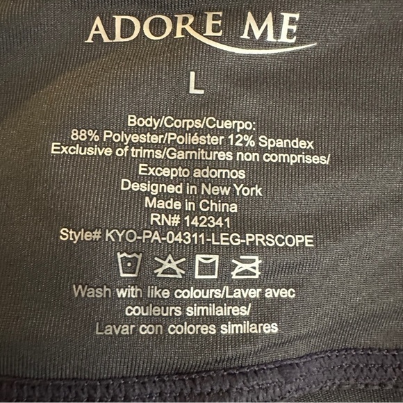 Adore Me Women's Pants Gray Large Aadya‎ Wide Waistband Yoga Pull-On Leggings - Picture 2 of 12